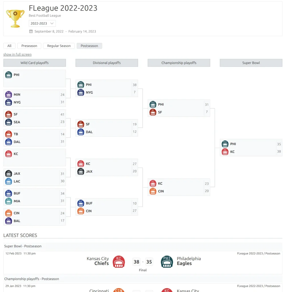Bracket Options modal showing Team A and Team B placeholder fields