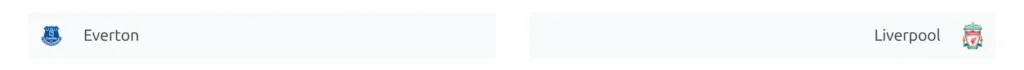 Home Club Header and Away Club Header blocks side by side at half width: the home club's logo and name aligned left, the away club's aligned right